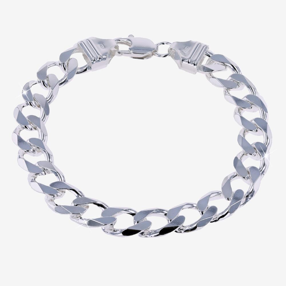 Real Solid 925 Silver Mens Custom Byzantine Bracelet 14mm Iced Heavy Hip Hop