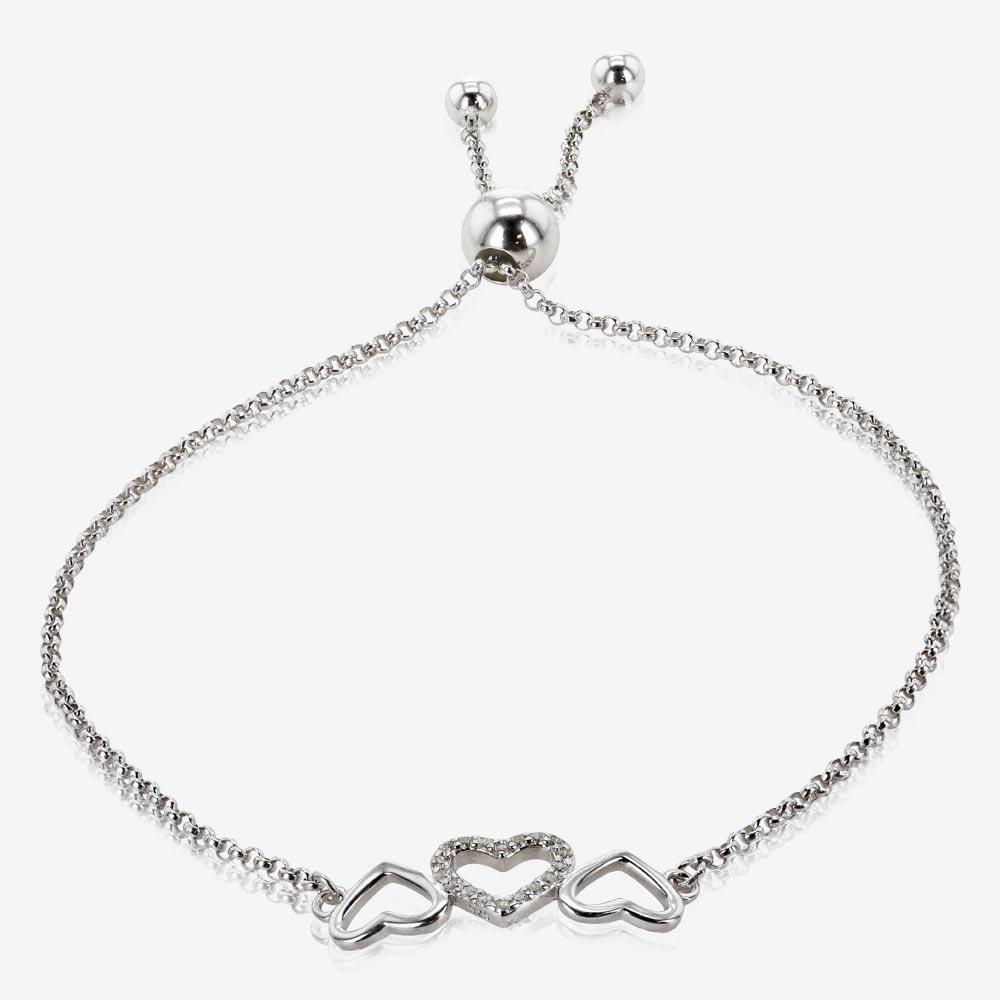 Sold at Auction: Tiffany & Co. Sterling Bracelet with Two Hearts.