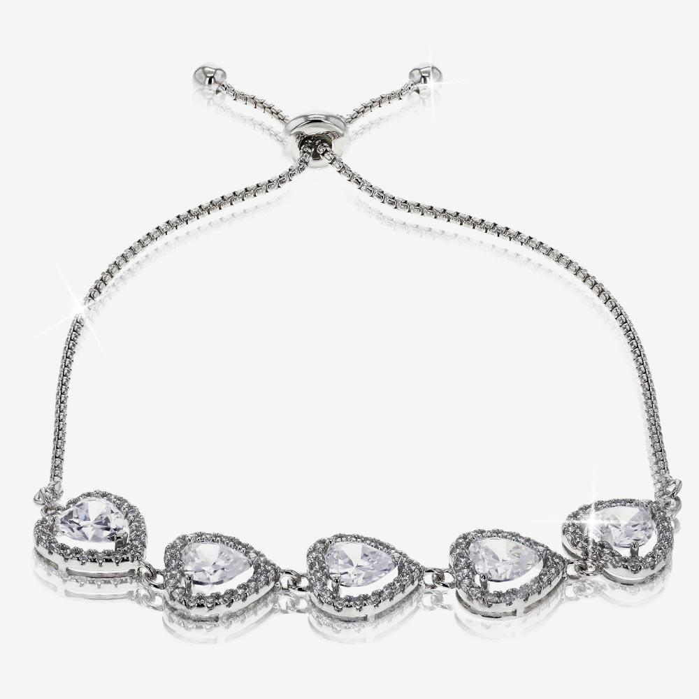 Sterling Silver DiamonFlash Cubic Zirconia Friendship Bracelet at