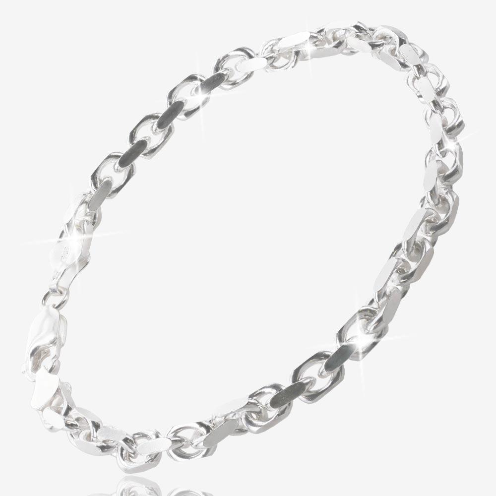 Sterling Silver Mens Solid Belcher Bracelet at Warren James
