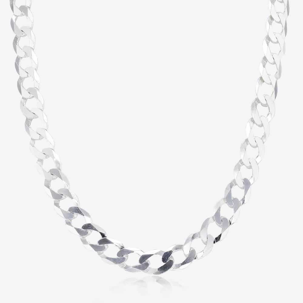 Silver 18 Diamond Cut Curb Chain