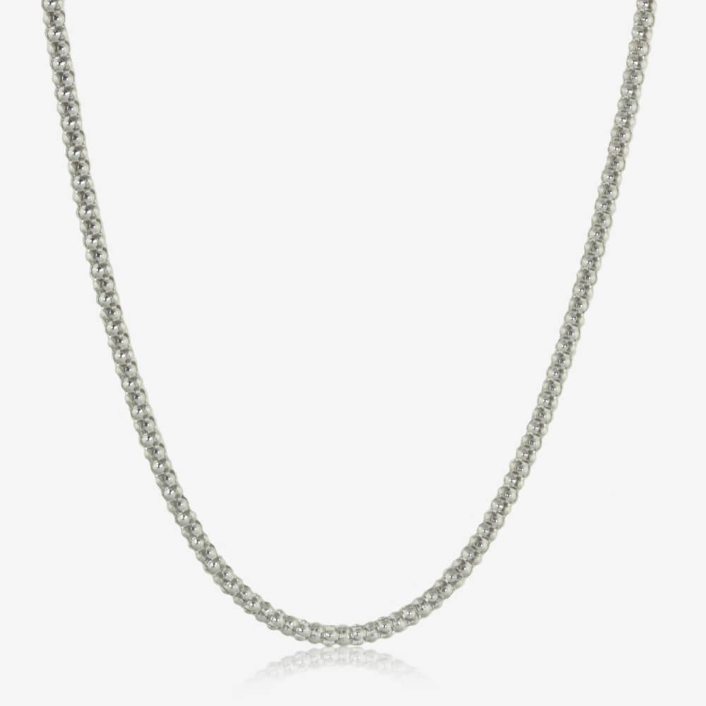 Silver 20 Ladies Popcorn Chain Warren James