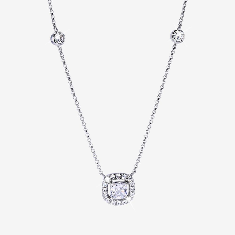 Sterling Silver Silver Halo Necklace Sterling Silver Halo Drop