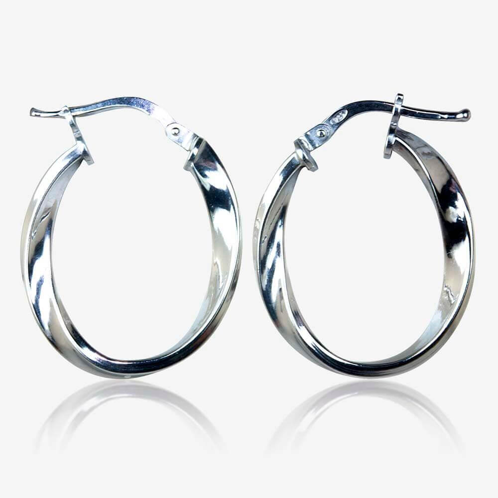 9ct Gold And Silver Bonded Hoop Earrings Made With Swarovski Crystals  Warren  James