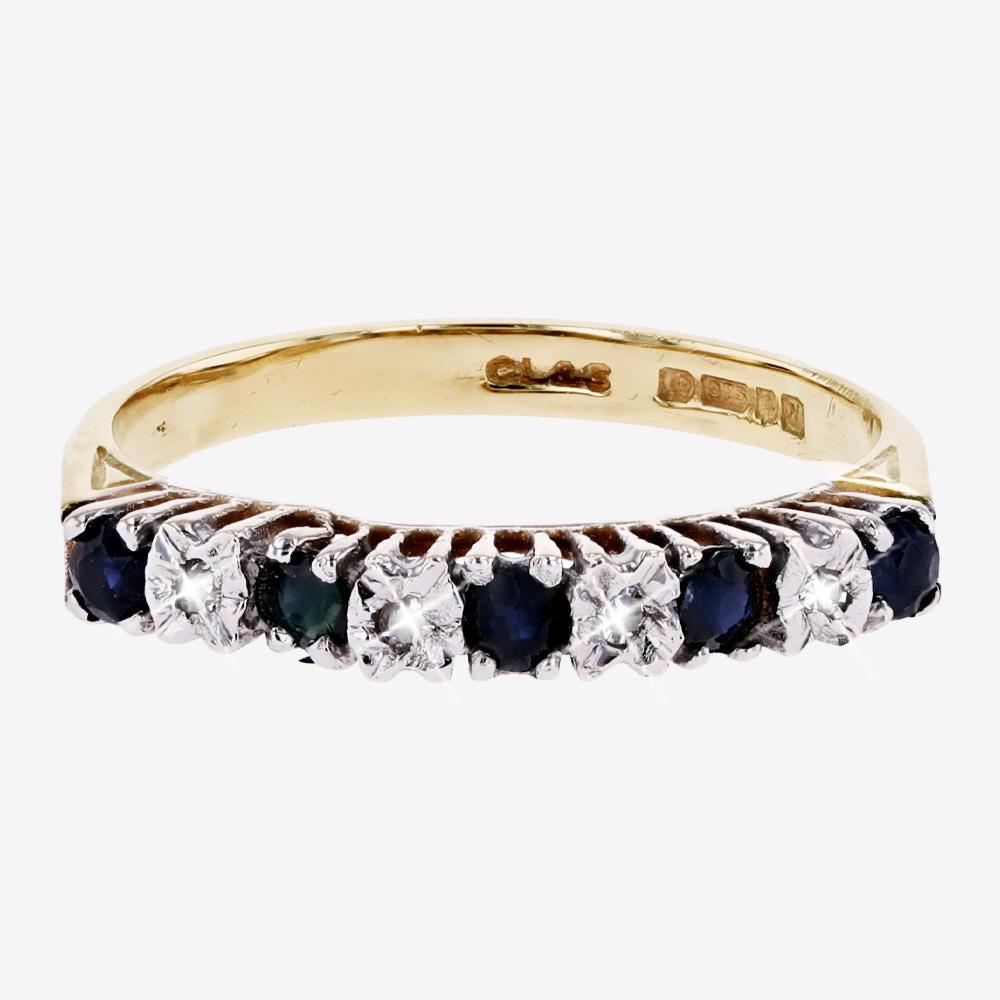 9ct Gold Sapphire And Diamond Eternity Ring