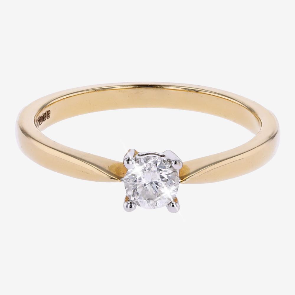 18ct Gold Solitaire Diamond Ring