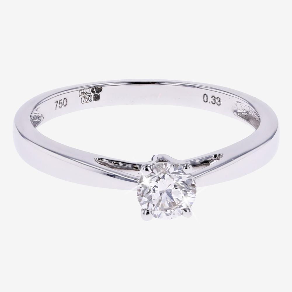 18ct White Gold Diamond Solitaire Ring
