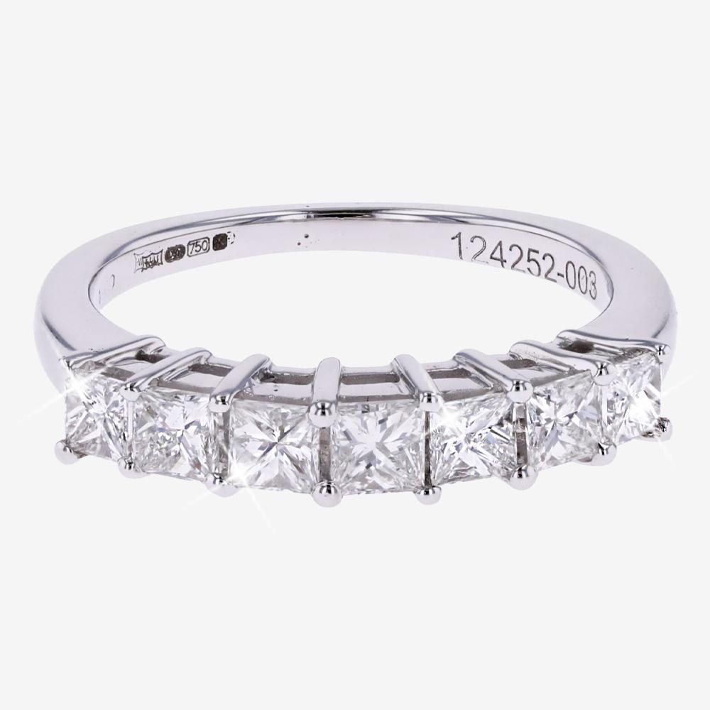 18ct White Gold Diamond Eternity Princess Ring 1.00ct