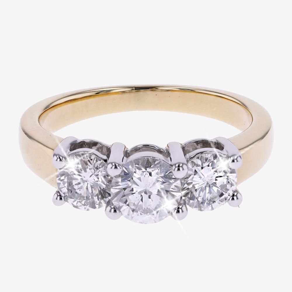 18ct Gold Diamond Trilogy Ring 1.50ct