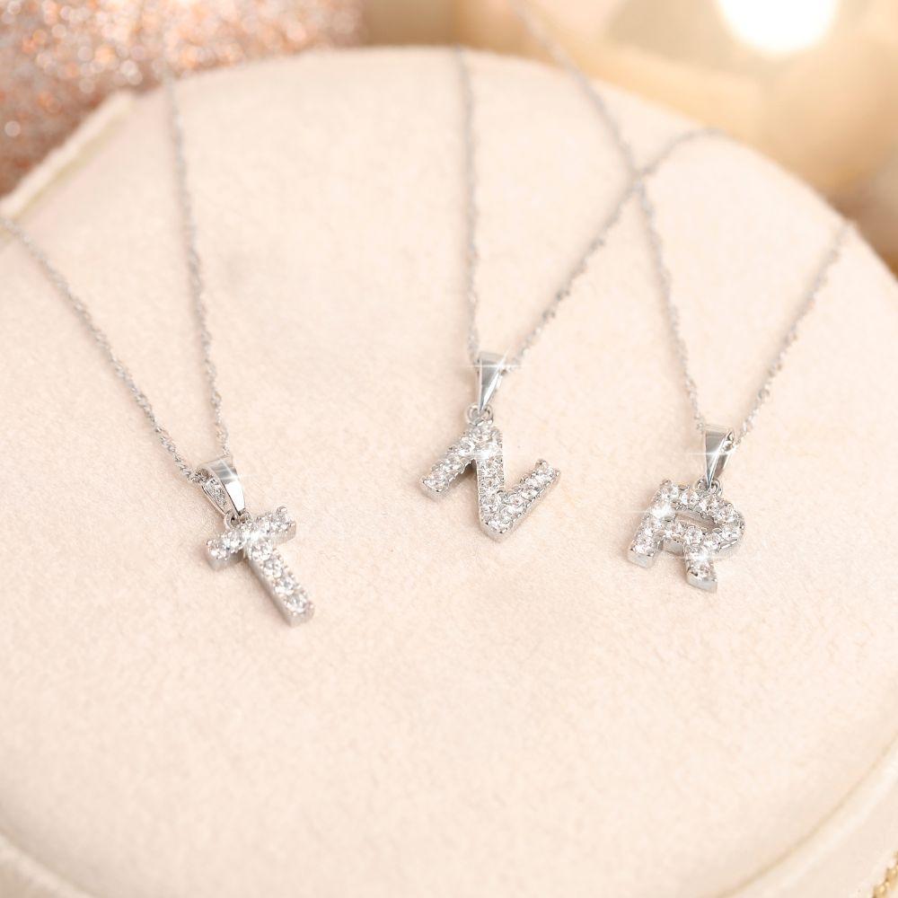 Sterling Silver B Initial Necklace Warren James