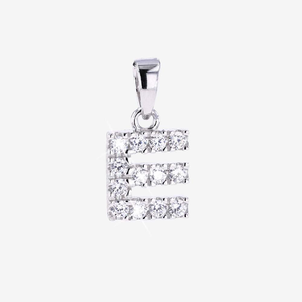 Sterling Silver E Initial Pendant Warren James