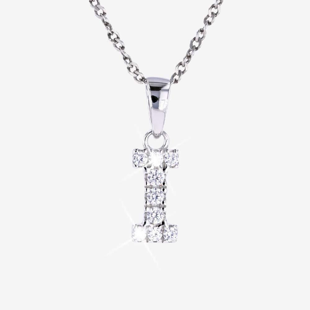 Kay Rope Edge Photo & Initial Charms Necklace 10K White Gold 18
