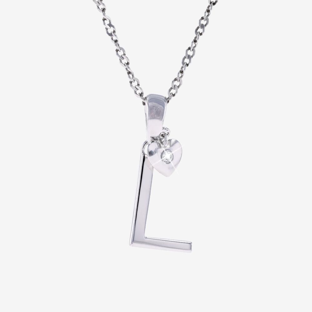 Sterling Silver Real Diamond Lab-Grown Initial 'L' Necklace