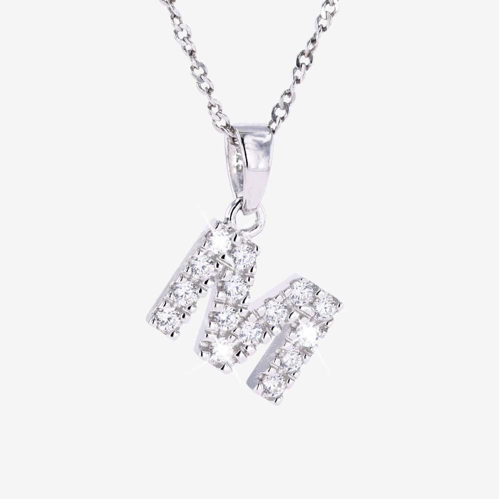 Sterling Silver 'M' Initial Necklace