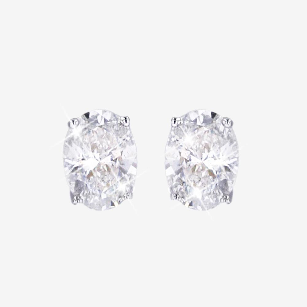 Real Diamond Lab-Grown Oval Earrings .50ct