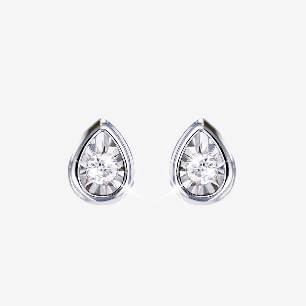 Diamond Lab-Grown Earrings, Pear Shape .10ct