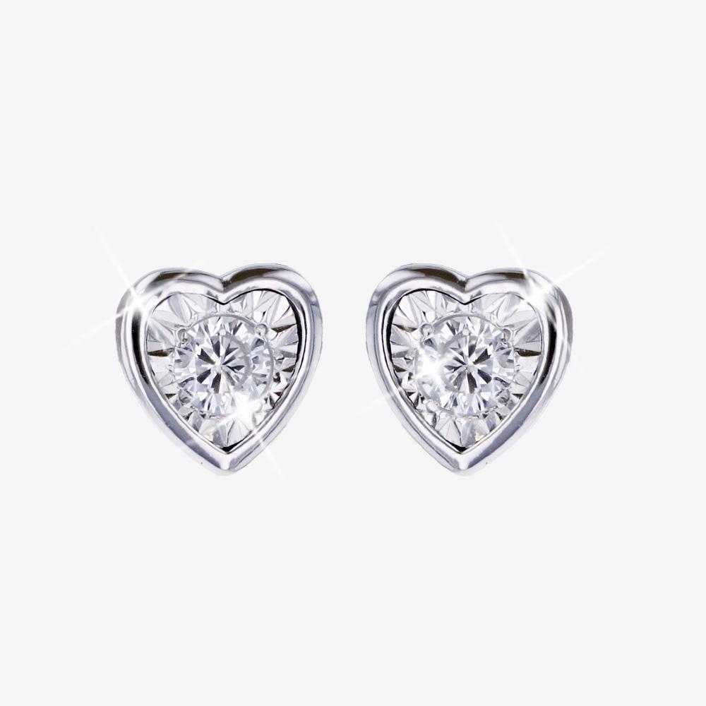 Diamond Lab-Grown Heart Earrings .25ct