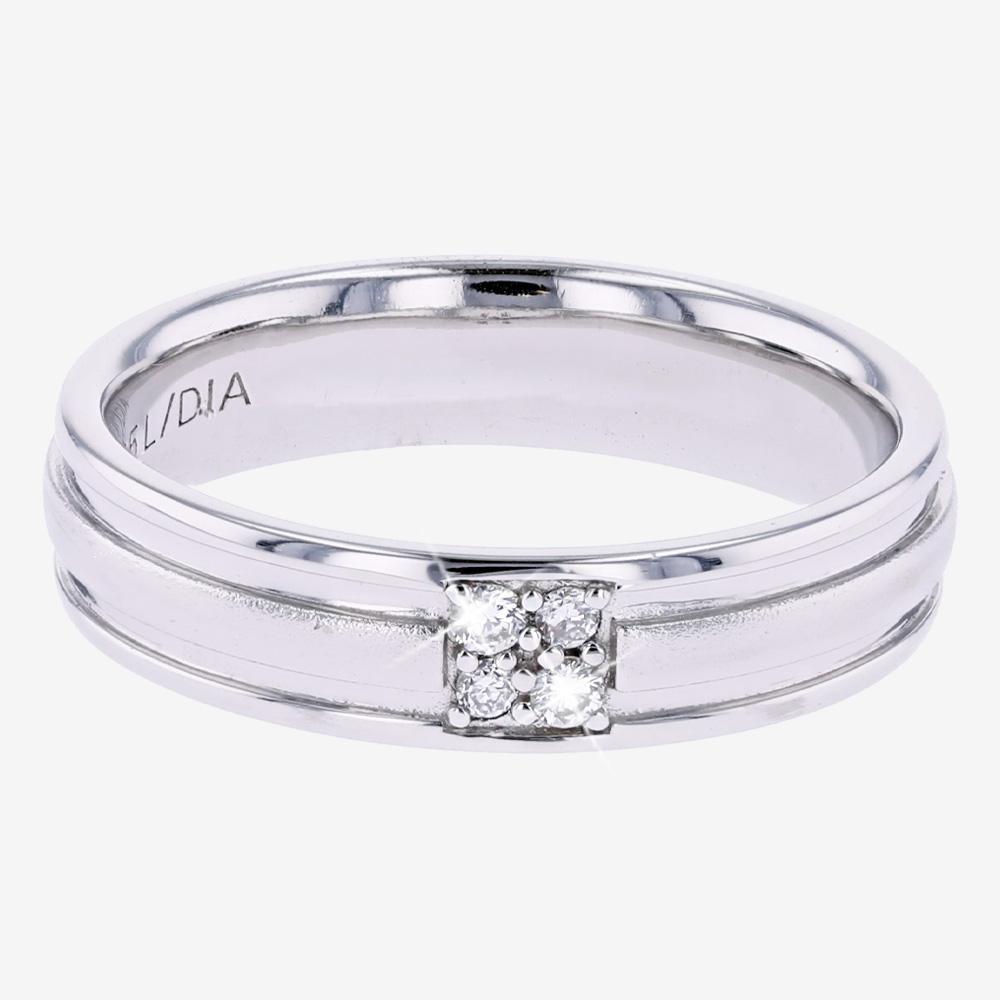 Silver Ladies Real Diamond Lab-Grown Ring 4.5mm