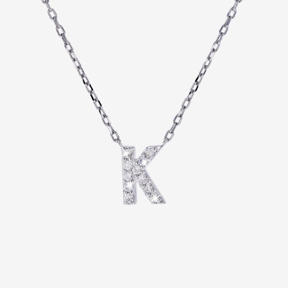 Diamond Lab-Grown Initial 'K' Necklace