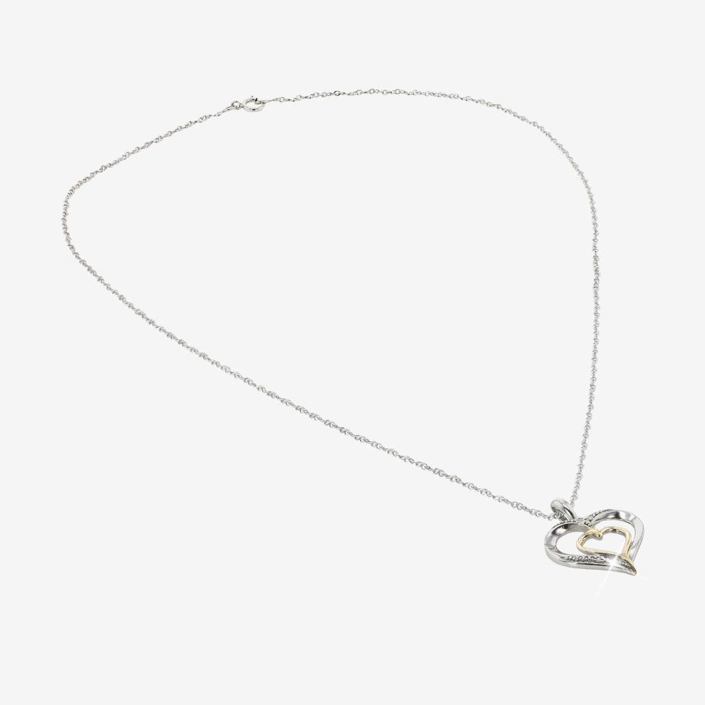 Sterling Silver Diamond Heart Necklace