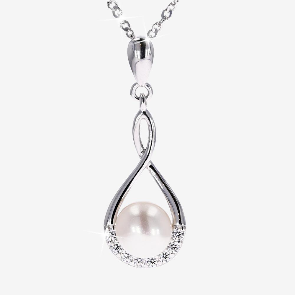 Skysk Natural Black Freshwater Cultured Pearl Necklace & Earrings Set – Baroque, Silver Plated