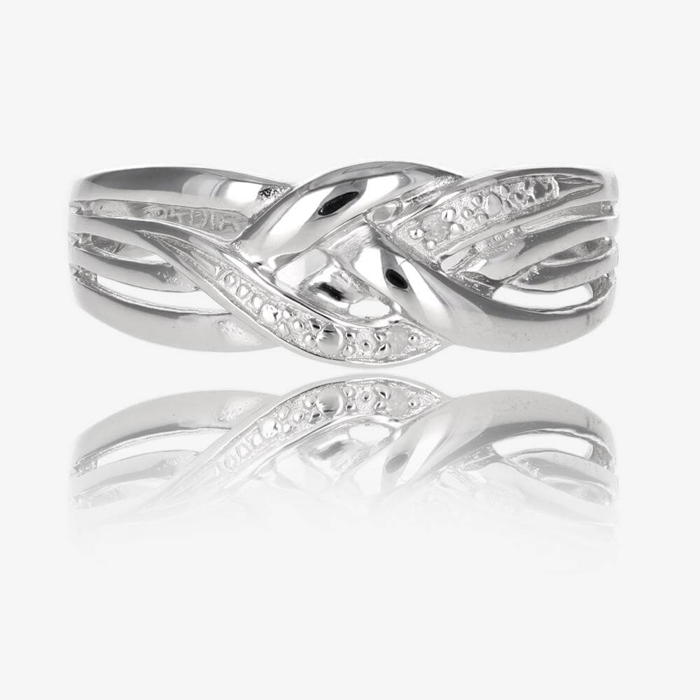 Sterling Silver Folds Of Diamonds Ring at Warren James