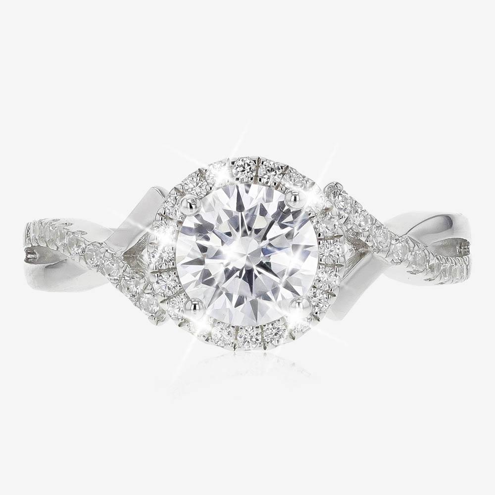 Silver Halo Solitaire Ring Warren James