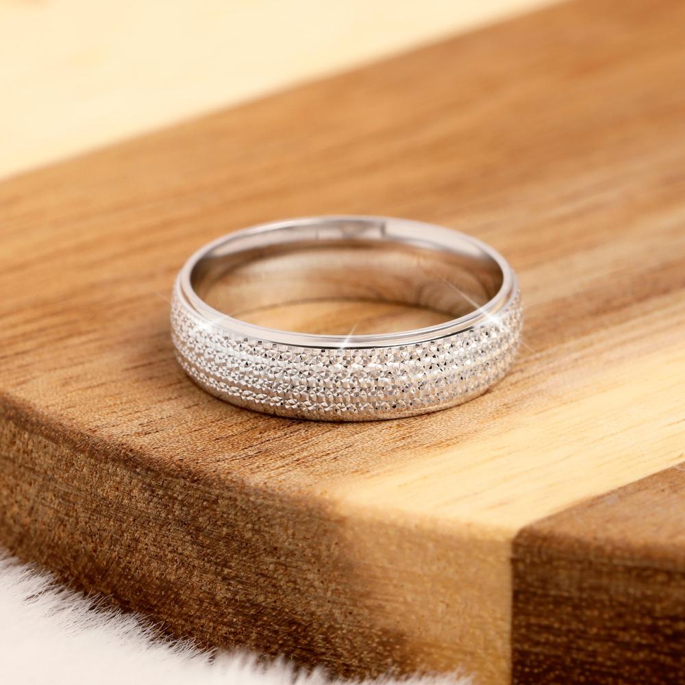 Silver Ladies Diamond Cut Band Ring 5mm Warren James
