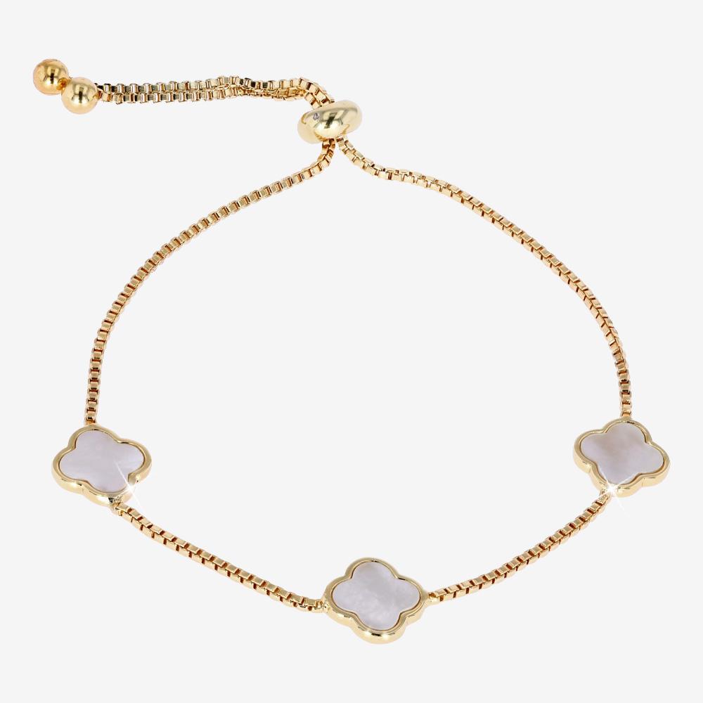 Mother Of Pearl 4 Leaf Clover Friendship Bracelet Warren James