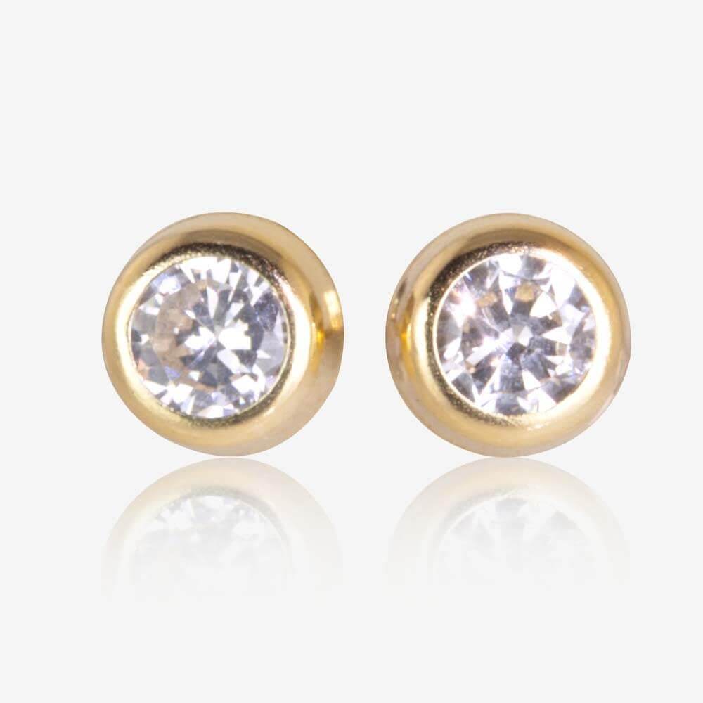 Cz studs gold Clearance