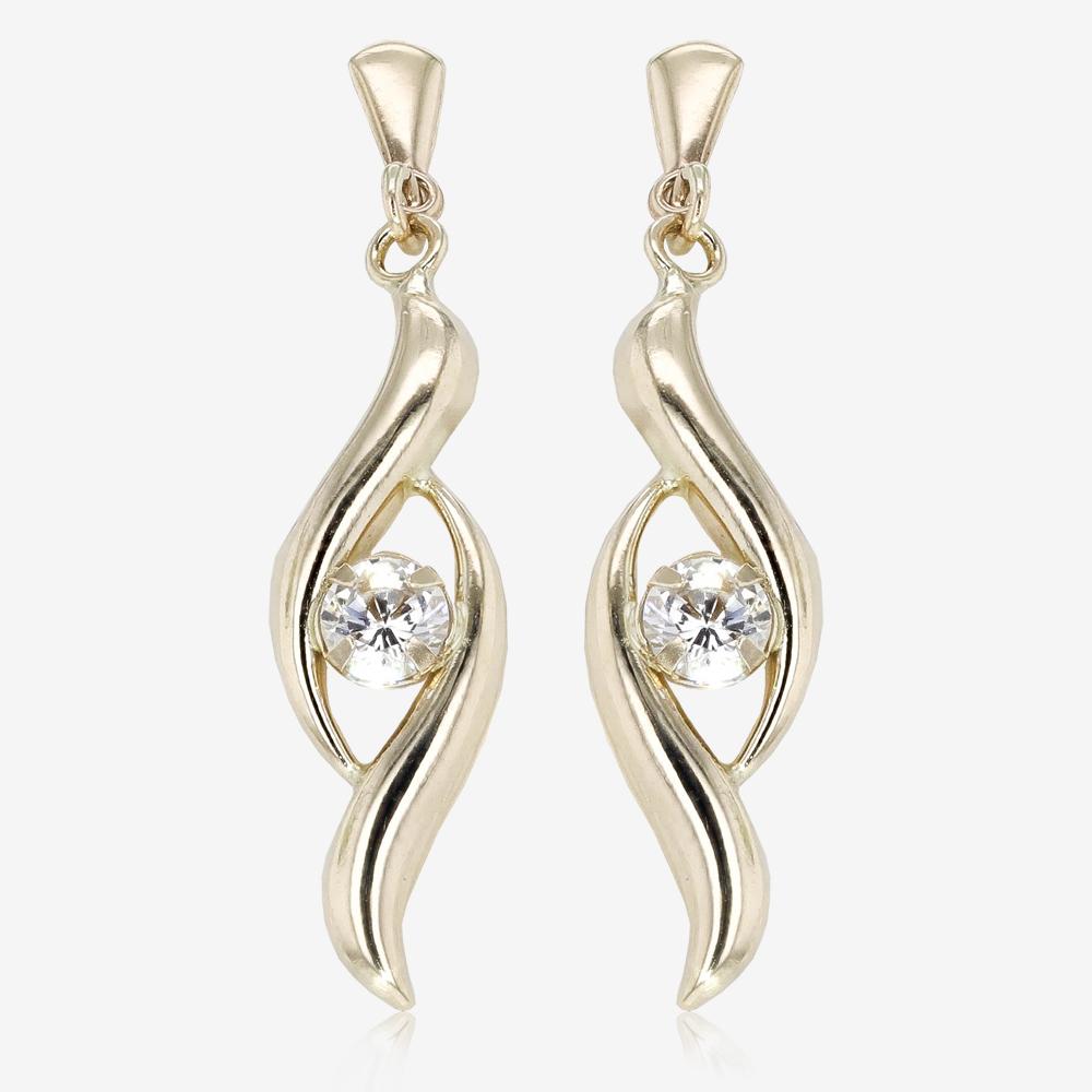 9ct Gold Flame Drop Earrings Warren James