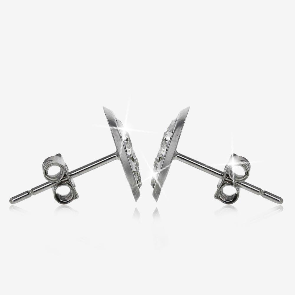 9ct White Gold Crystal Stud Earrings at Warren James