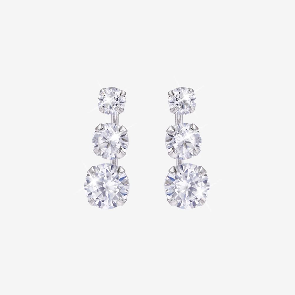 Sterling Silver DiamonFlash<sup>&reg;</sup> Ladder Earrings
