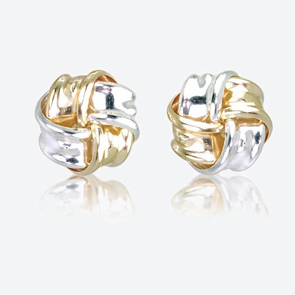 Lois 9ct Gold & Silver Knot Stud Earrings