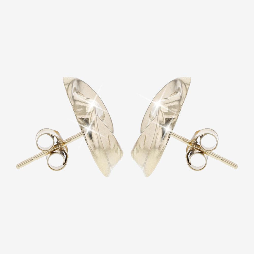 9ct Gold Sparkle Cut Stud Earrings at Warren James