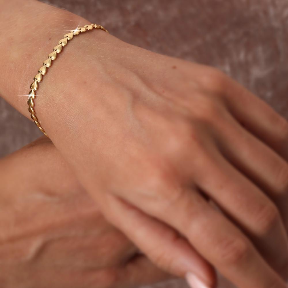 18ct Gold Vermeil On Silver Heart Bracelet Warren James