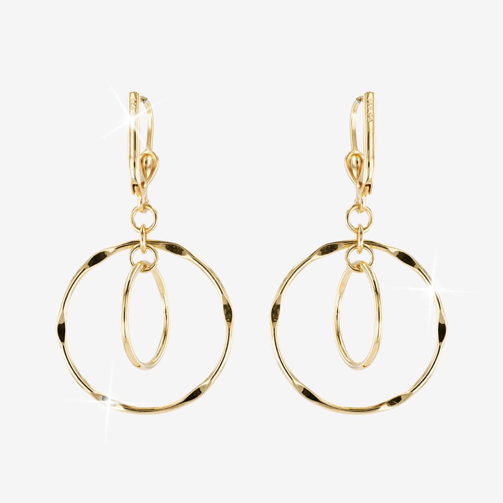 18ct Gold Vermeil on Silver Circle Drop Earrings Warren James