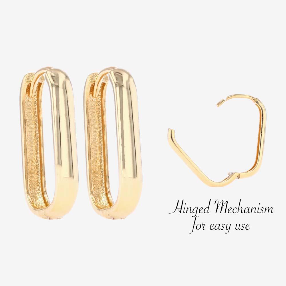 18ct Gold Vermeil On Silver Paper Clip Huggie Earrings Warren James