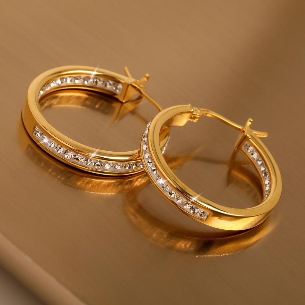 Gold Vermeil 25mm Hoop Earrings Gold 18ct Gold Vermeil On Silver