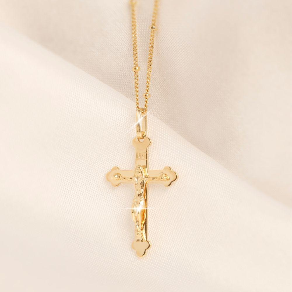 18ct Gold Vermeil on Silver Crucifix Necklace | Warren James