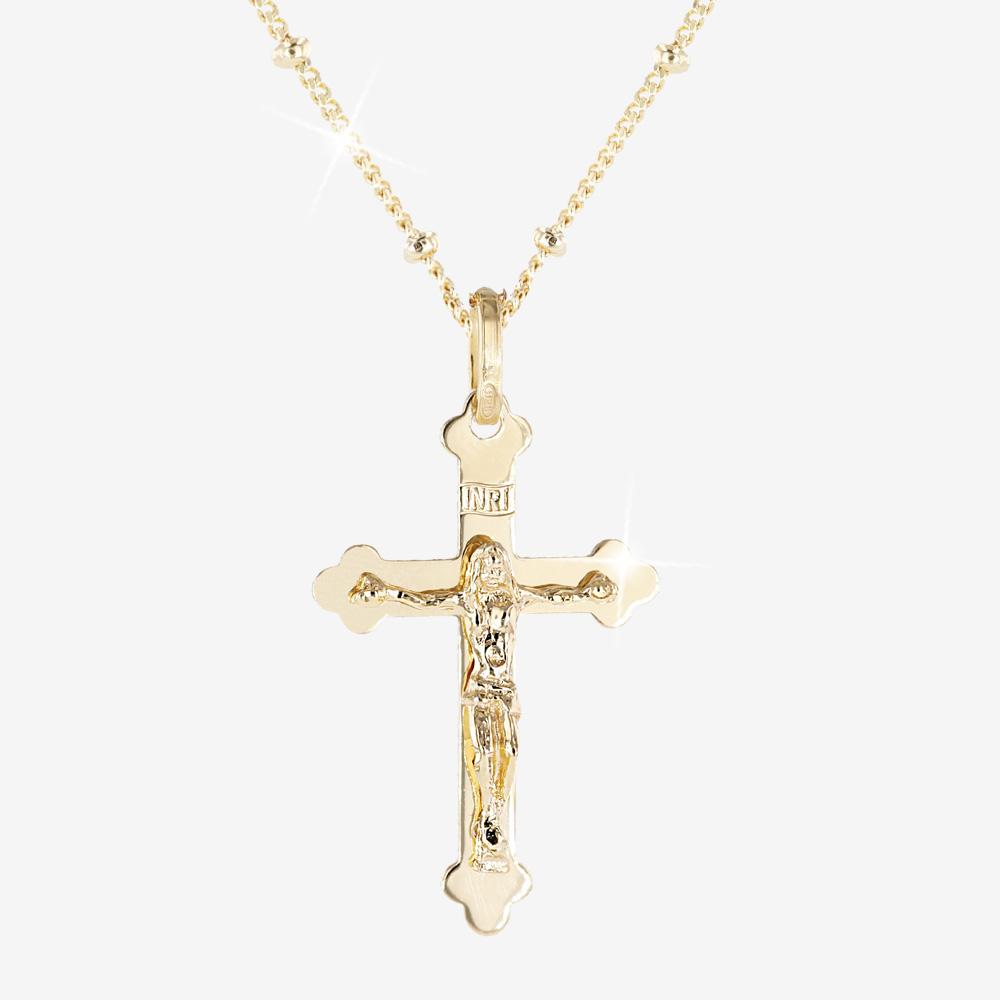 18ct Gold Vermeil on Silver Crucifix Necklace | Warren James