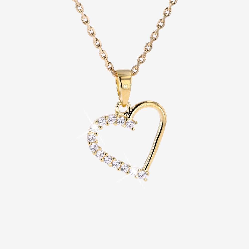 Ladies 18” Bonded 9ct Gold & 925 Silver Heart Necklace By Warren James |  eBay