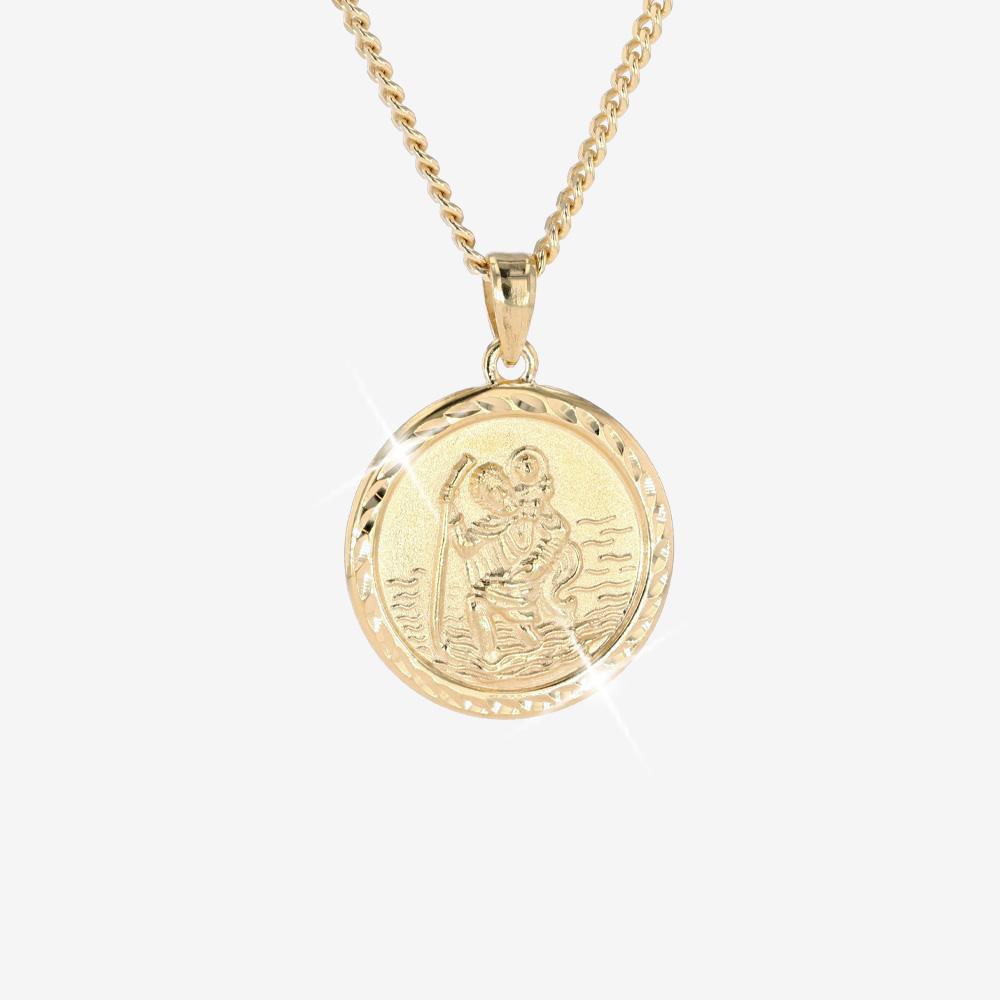 9ct white gold st Christopher pendant PC00392 - City of London Jewellers