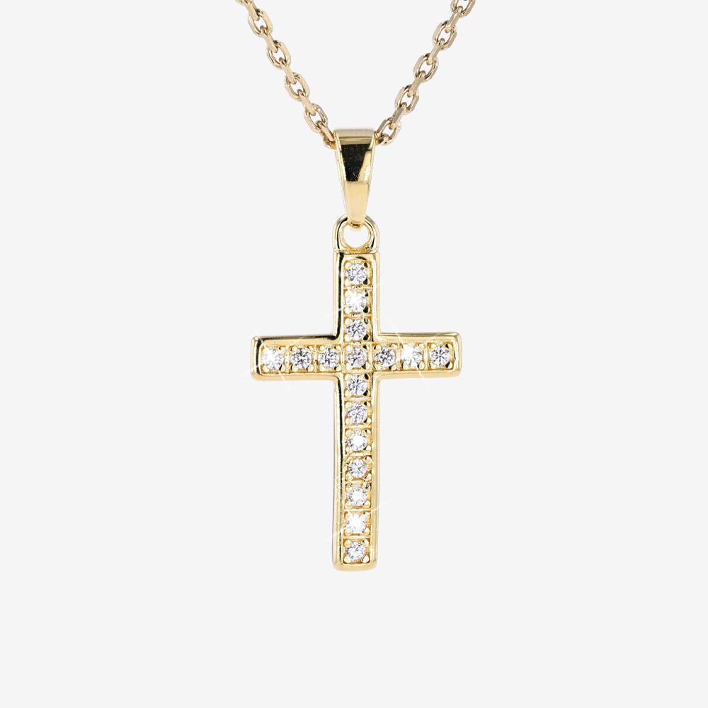 18ct Fine Solid Fine Big Pendant In Real 24k Yellow With THAI BAHT G F Gold  Jesus Cross And Crucifix Charm On 55 35mm Figaro Chain Gold Crucifix  Necklace From Yscrd, $21.85 | DHgate.Com