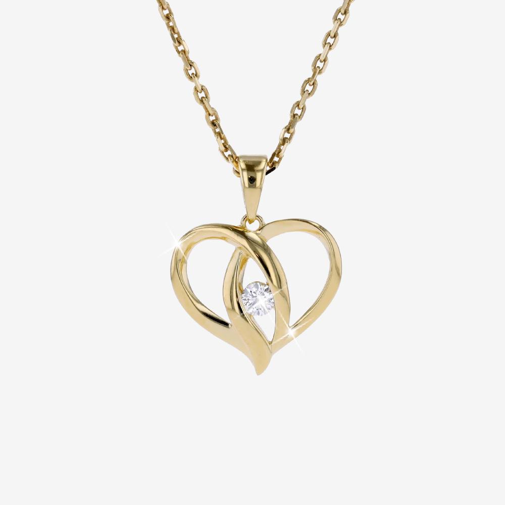 18ct Gold Vermeil On Silver Diamond Lab-Grown Necklace .10ct