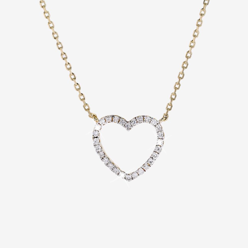 18ct Gold Vermeil On Silver Real Diamond Heart Necklace