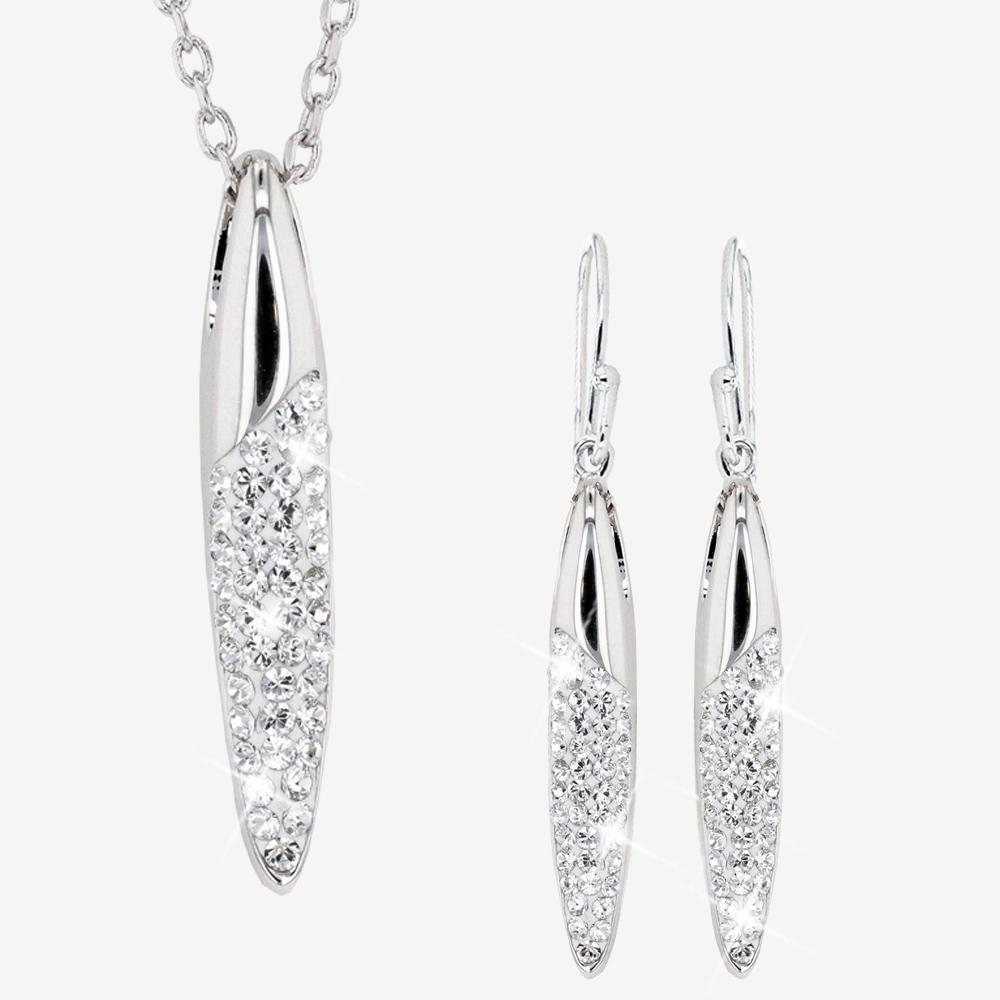 LOOK WARREN JAMES Necklace Earrings Set Swarovski Crystal Deep Red 1250   PicClick UK
