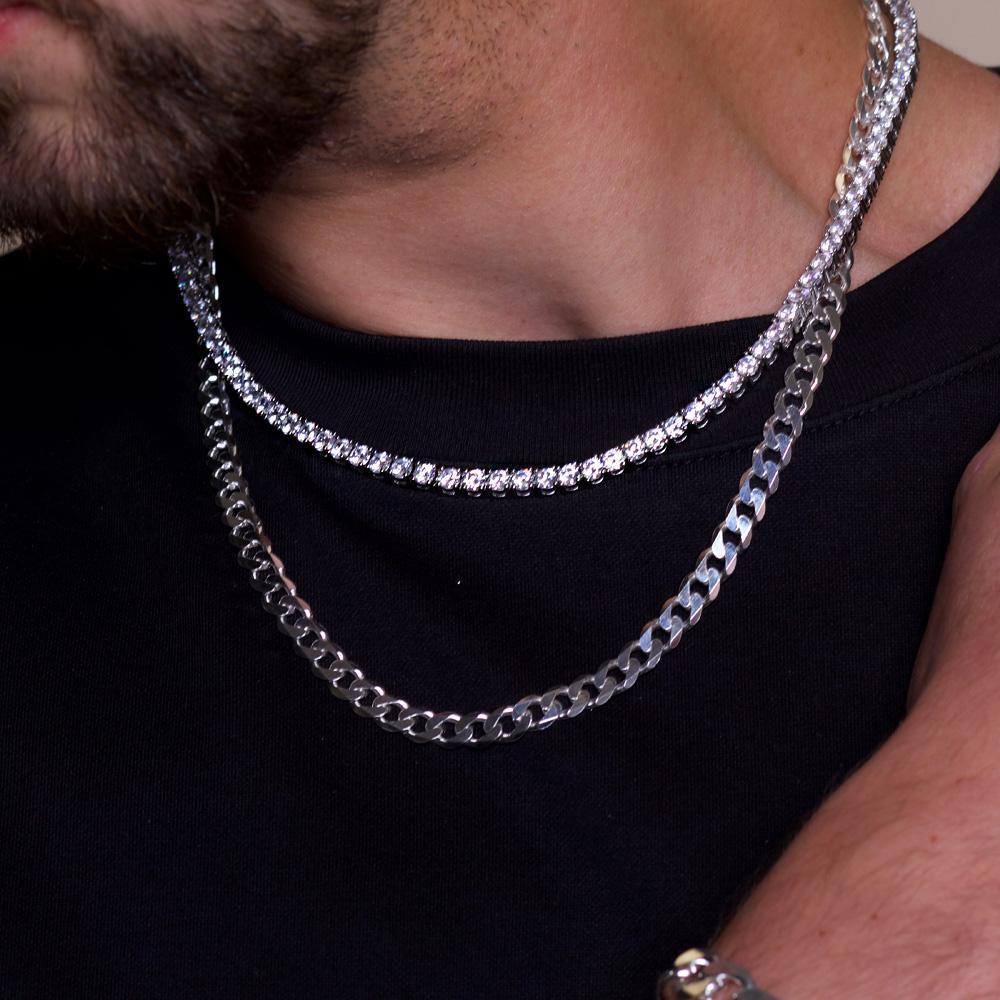Roheafer Diamond Chain Tennis Necklace for Women Men Silver/Gold 4MM/5MM  Cubic Zirconia Chain Necklace 18K White Gold Plated Iced Out Hip Hop Choker  Necklace Jewellery Gifts : Amazon.co.uk: Fashion