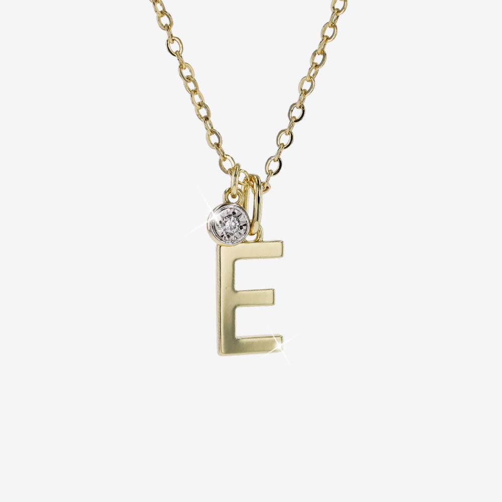 Diamond Lab-Grown Signature Initial 'E' Necklace