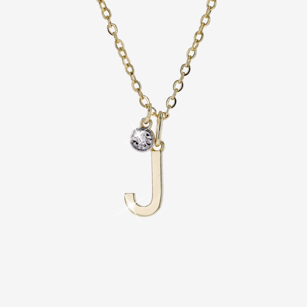 Diamond Lab-Grown Signature Initial 'J' Necklace